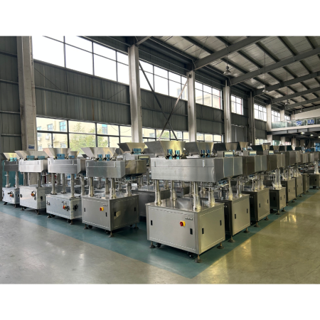 many softgel bottling lines in a factory